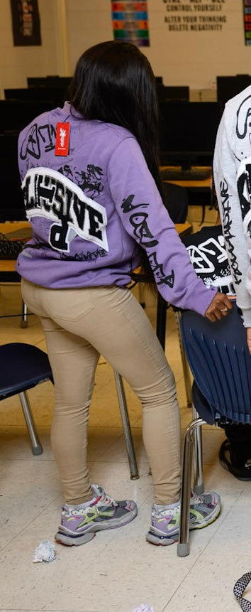 Purple RTP “Graffiti Sprayed” Sweater